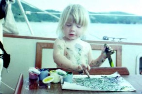 Finger painting aboard