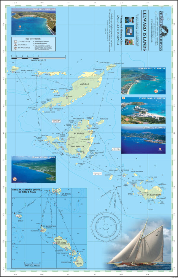 Waterproof Planning Chart of the Leeward Islands (front)