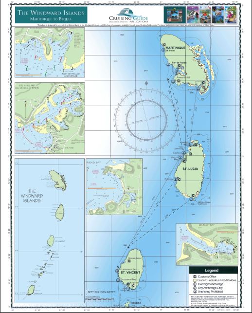 Waterproof Planning Chart of the Windward Islands (side a)